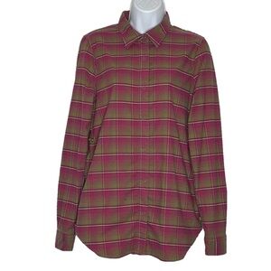 Burton Blitz DryRide Flannel Shirt, Size M, Plaid Magenta & Tan